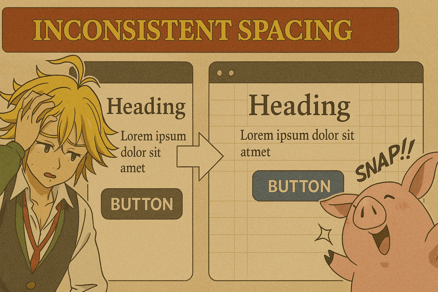 An example of inconsistent spacing and alignment in a user interface, creating a sloppy and unprofessional look.
