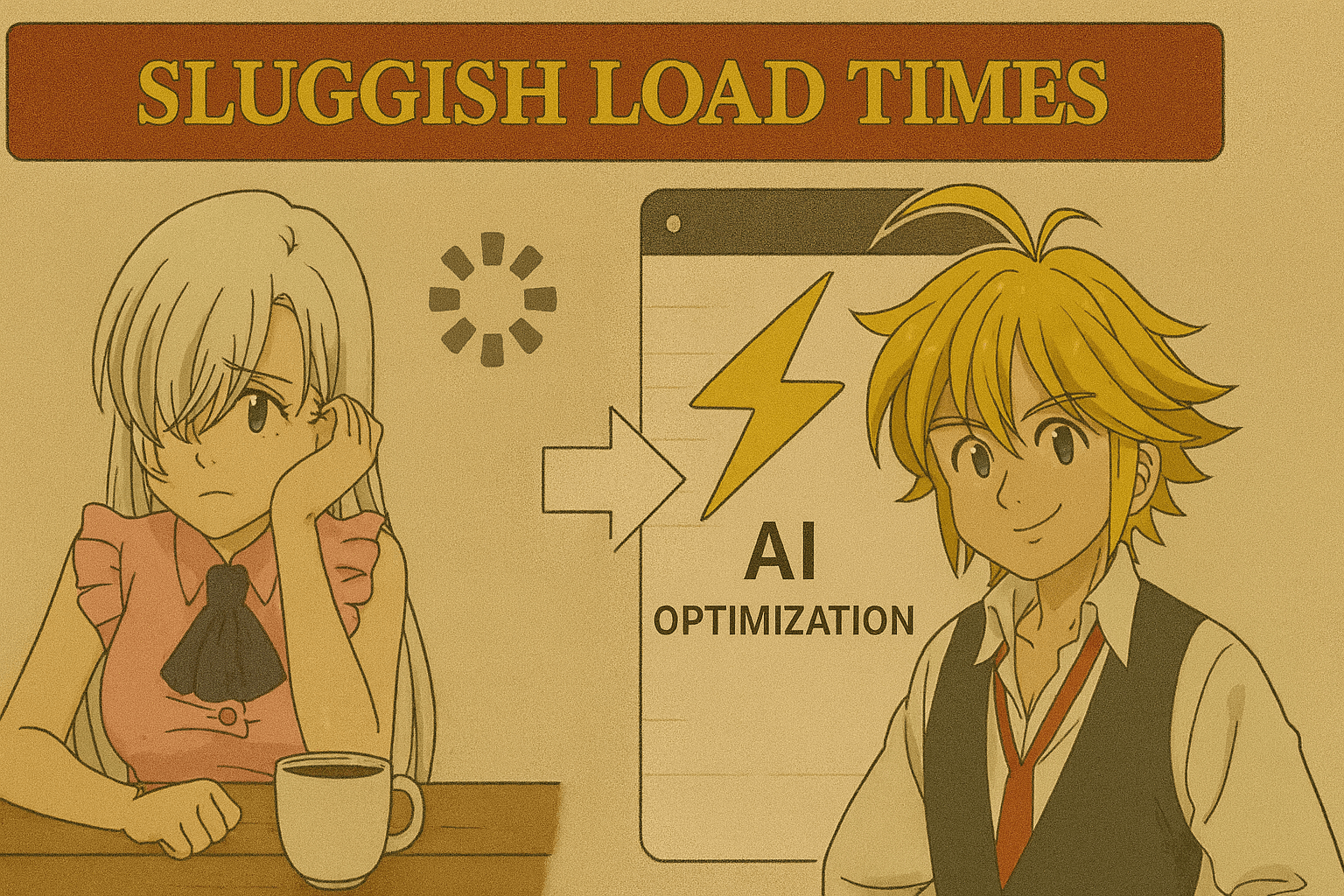 A visual representation of a slow-loading website with a progress bar stuck, symbolizing a poor user experience.