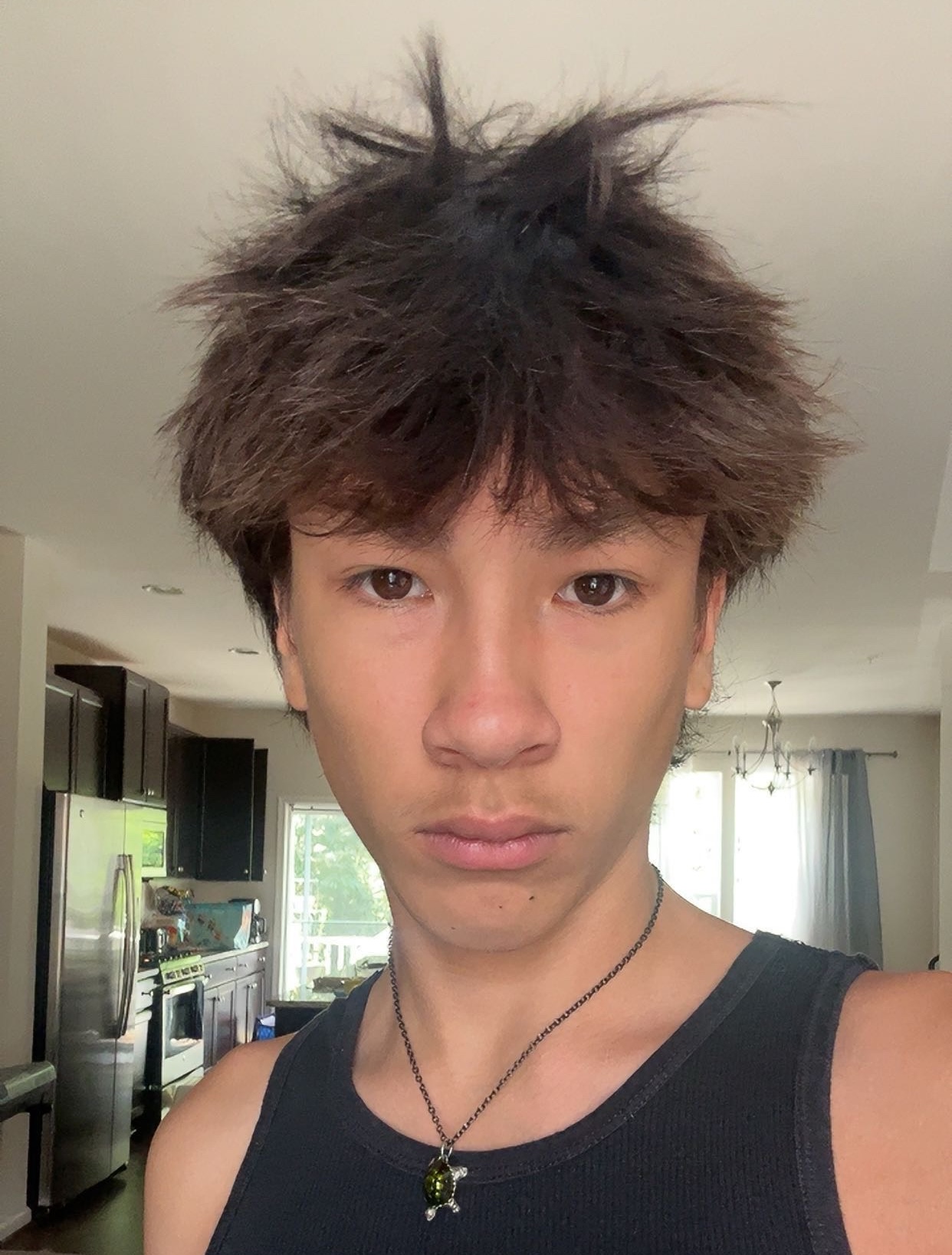 Ellis Barker playing the drums with passion.